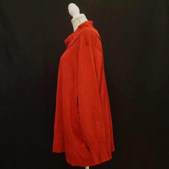 Cable & Gauge Red Jester Cowl Neck Long Sleeve Sweater Women’s 3X - Picture 6 of 10